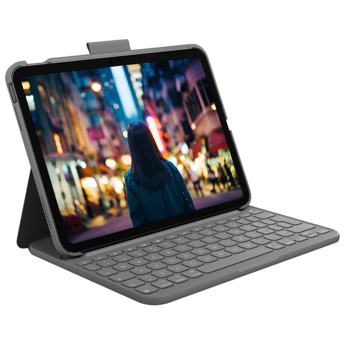 Logitech Custodia con Tastiera Slim Folio per iPad 10a Generazione Grigio - Disponibile in 3-4 giorni lavorativi