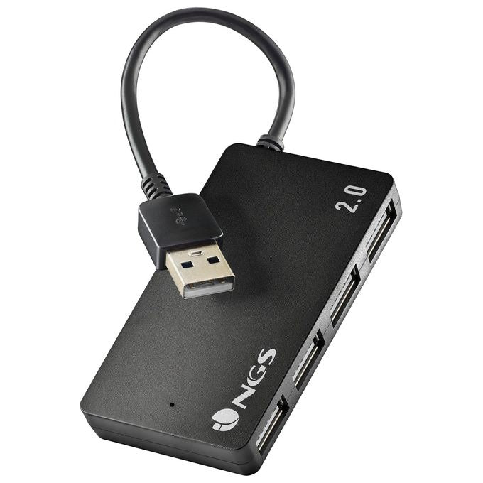 NGS IHUB4 TINY USB 2.0 480 Mbit-s Nero - Disponibile in 3-4 giorni lavorativi