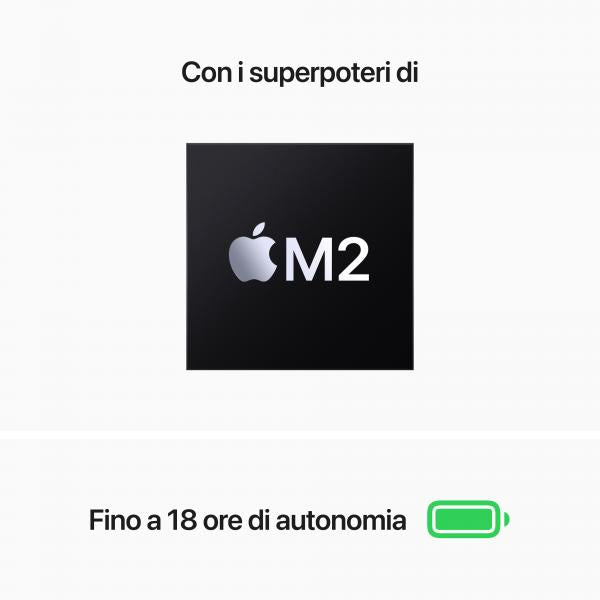 PC Notebook Nuovo Apple MacBook Air 13 M2 8 Core 8GB GPU 10-core SSD 512GB 13" MacOS 2K Grigio Siderale - Disponibile in 3-4 giorni lavorativi
