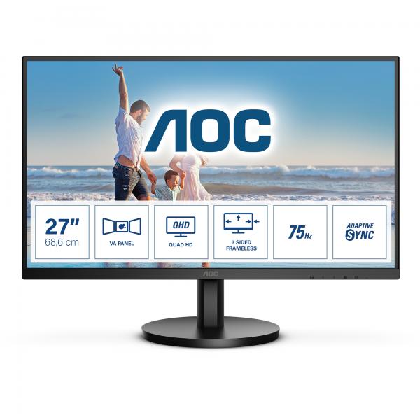 Monitor Led Nuovo AOC MONITOR 27 LED VA QHD 16:9 4MS 300 CDM, DP/HDMI, MULTIMEDIALE - Disponibile in 3-4 giorni lavorativi