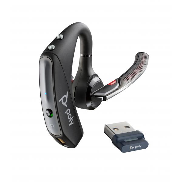 POLY Voyager 5200 Auricolare Wireless A clip Car/Home office Bluetooth Base di ricarica Nero - Disponibile in 6-7 giorni lavorativi