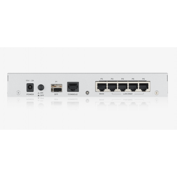 FIREWALL ZXYEL USGFlex Security Gateway 100 VPN: 40 IPSec/L2TP, 30 SSL 1xWAN, 3xLAN, 1xOPT 1xUSB +1Y GOLD SEC PACK x15 utenti - Disponibile in 3-4 giorni lavorativi