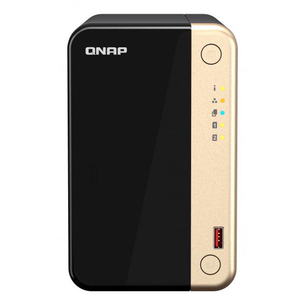 QNAP TS-264 NAS Tower Collegamento ethernet LAN Nero, Oro N5095 - Disponibile in 6-7 giorni lavorativi