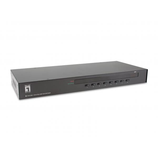 LevelOne KVM-3208 switch per keyboard-video-mouse (kvm) Montaggio rack Nero - Disponibile in 6-7 giorni lavorativi