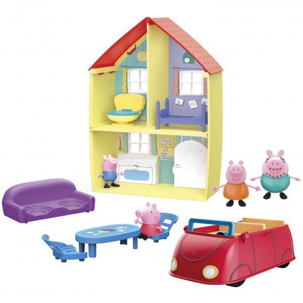 Set casa Peppa e la sua famiglia - PEPPA PIG - Giocattolo per bambini di 3 anni - Accessori divertenti inclusi - Disponibile in 3-4 giorni lavorativi