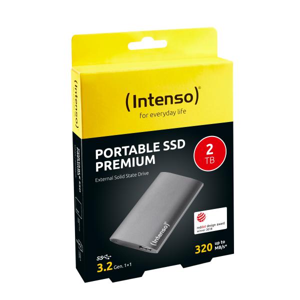 INTENSO SSD ESTERNO PREMIUM 2TB 1,8 USB 3.2 320MB/S - Disponibile in 3-4 giorni lavorativi Intenso