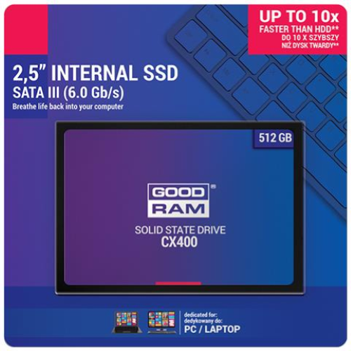 SSD GOODRAM CX400-G2 512GB SATA III 2,5 - retail box - Disponibile in 3-4 giorni lavorativi