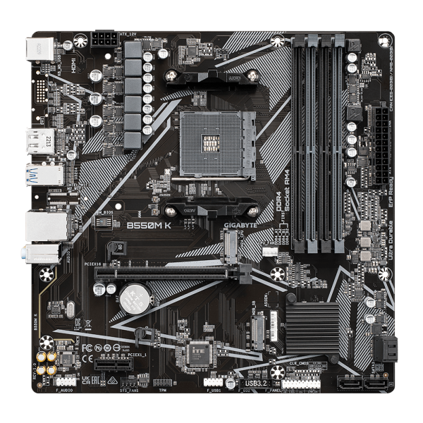 Gigabyte B550M K AMD B550 4*DDR4 2*M.2 4*SataIII skAM4 Displayport/HDMI mATX - Disponibile in 3-4 giorni lavorativi Gigabyte