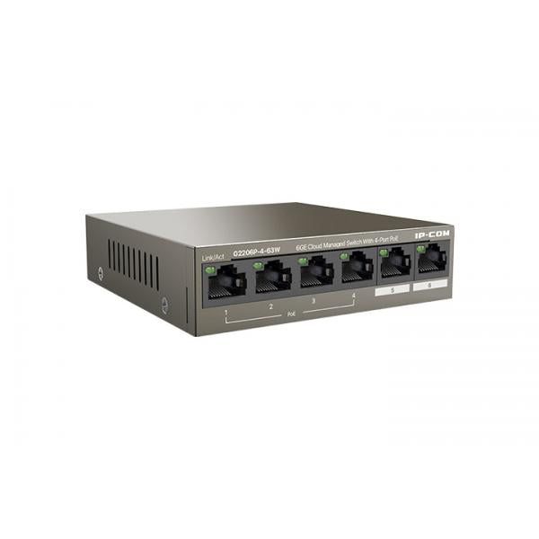 IP-Com G2206P-4-63W Switch Poe 4 Porte Ethernet Base-t 10-100-1000 Poe 2 Porte Uplink 10-100-1000 - Disponibile in 3-4 giorni lavorativi
