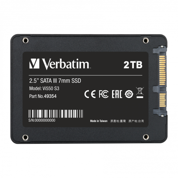 VERBATIM Vi550 SSD 2.000GB SATA III 2.5" - Disponibile in 3-4 giorni lavorativi