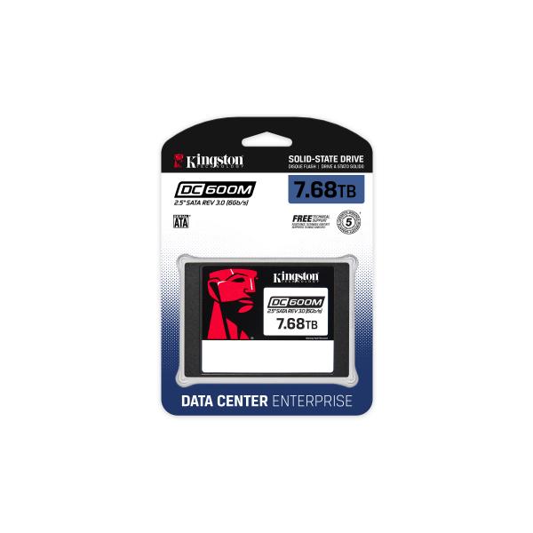 Kingston Technology DC600M 2.5" 7,68 TB Serial ATA III 3D TLC NAND - Disponibile in 6-7 giorni lavorativi