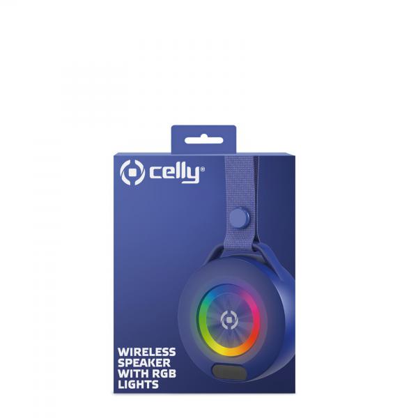 CELLY LIGHTBEATBL ALTOPARLANTE WIRELESS 5W COL LUCE RGB SUMMER COLLECTION BLU - Disponibile in 3-4 giorni lavorativi Celly