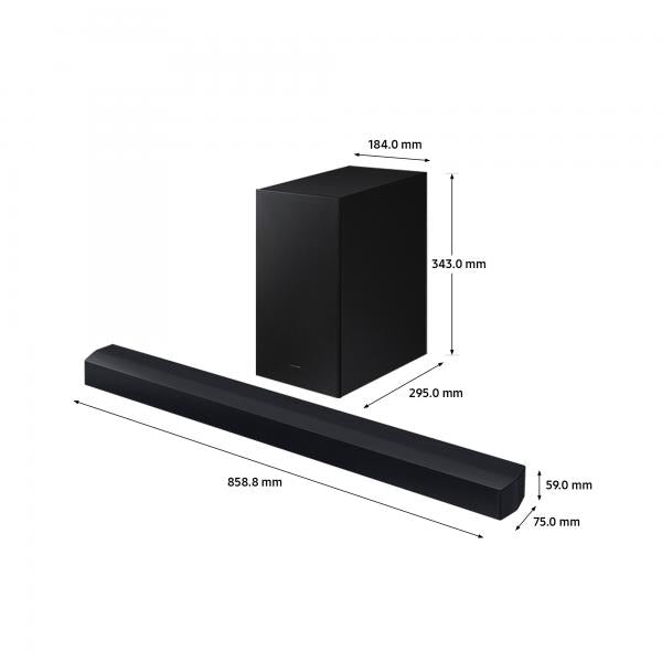 Samsung Soundbar C450 Nero 2.1 Canali 300W Bluetooth Audio Potente e Immersivo per la Tua Casa - Disponibile in 3-4 giorni lavorativi