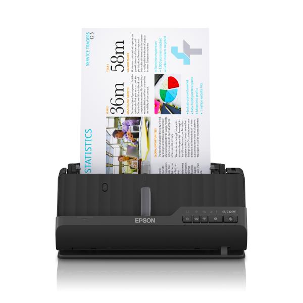 Epson ES-C320W Scanner con ADF + alimentatore di fogli 600 x 600 DPI A4 Nero - Disponibile in 6-7 giorni lavorativi
