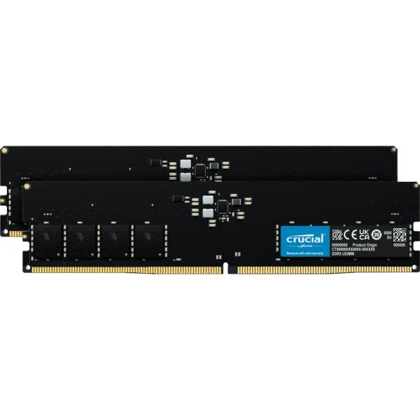 Crucial - DDR5 - kit - 64 GB: 2 x 32 GB - DIMM 288-PIN - 5600 MHz / PC5-44800 - CL46 - 1.1 V - senza buffer - non ECC - Disponibile in 3-4 giorni lavorativi