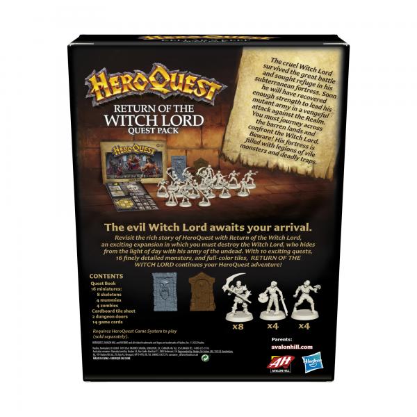 Gioco da tavolo HASBRO HEROQUEST - ESPANSIONE IL RITORNO DEL SIGNORE DEGLI STREGONI (edizione italiana) - Disponibile in 2/3 giorni lavorativi