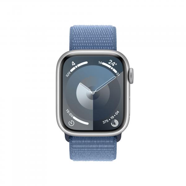Apple Watch Serie9 Cell 41mm Aluminium Silver Sport Light Winter Blue MRHX3QL/A - Disponibile in 2-3 giorni lavorativi