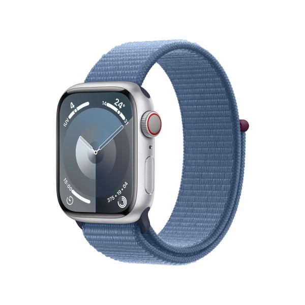 Apple Watch Serie9 Cell 41mm Aluminium Silver Sport Light Winter Blue MRHX3QL/A - Disponibile in 2-3 giorni lavorativi Apple