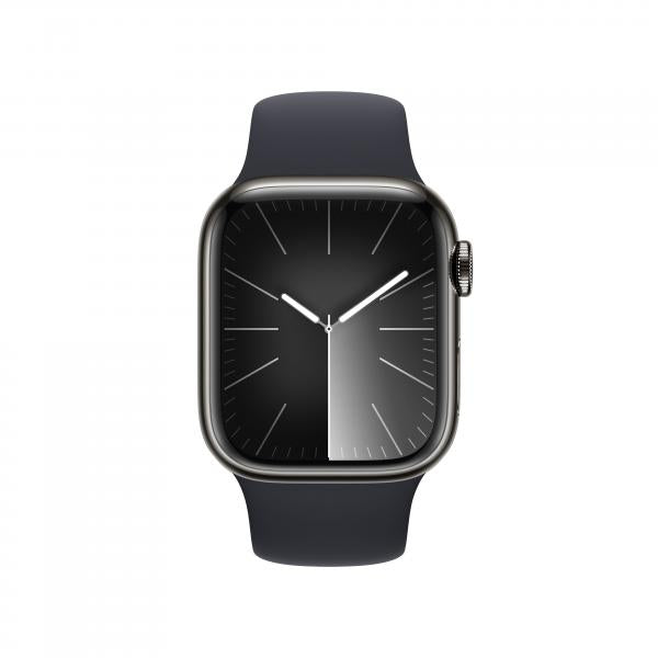 Apple Watch Serie9 Cell 41mm Steel Graphite Sport Bamd MidNight S/M MRJ83QL/A - Disponibile in 2-3 giorni lavorativi Apple