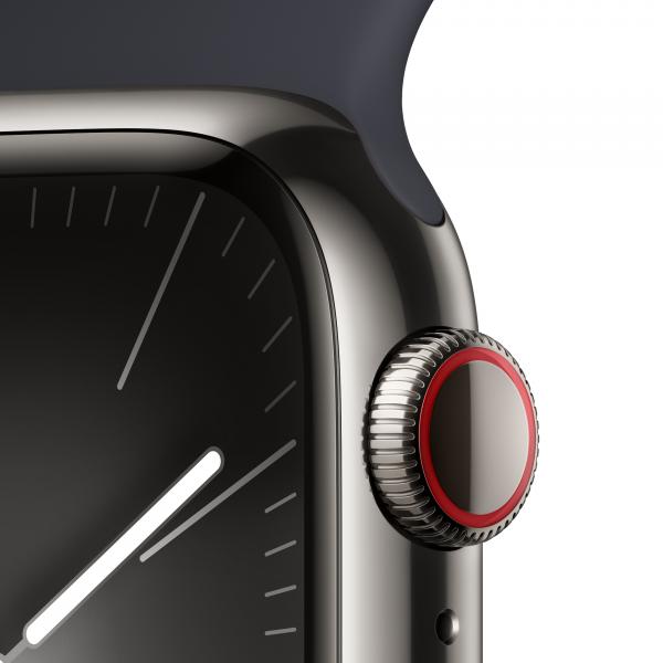 Apple Watch Serie9 Cell 41mm Steel Graphite Sport Band MidNight M/L MRJ93QL/A - Disponibile in 2-3 giorni lavorativi