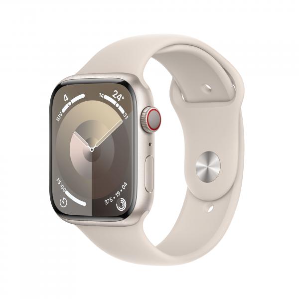 Apple Watch Serie9 Cell 45mm Aluminium StarLight Sport Band StarLight S/M MRM83QL/A - Disponibile in 2-3 giorni lavorativi Apple
