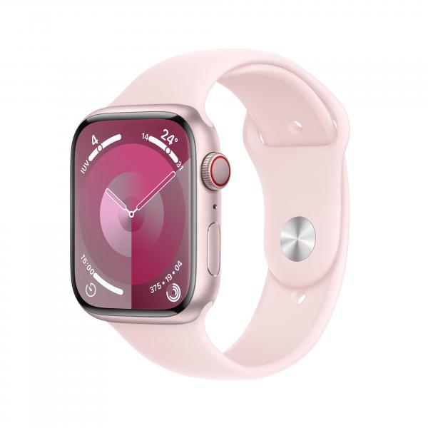 Apple Watch Serie9 Cell 45mm Aluminium Pink Sport Band Light Pink S/M MRMK3QL/A - Disponibile in 2-3 giorni lavorativi Apple