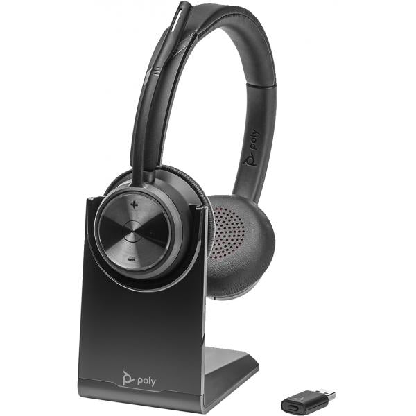POLY Savi 7320 UC Auricolare Wireless A Padiglione Ufficio USB tipo-C Base di ricarica Nero - Disponibile in 6-7 giorni lavorativi