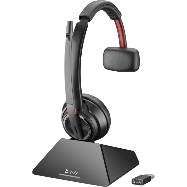 POLY Savi 8220 Auricolare Wireless A Padiglione Ufficio Bluetooth Base di ricarica Nero - Disponibile in 6-7 giorni lavorativi