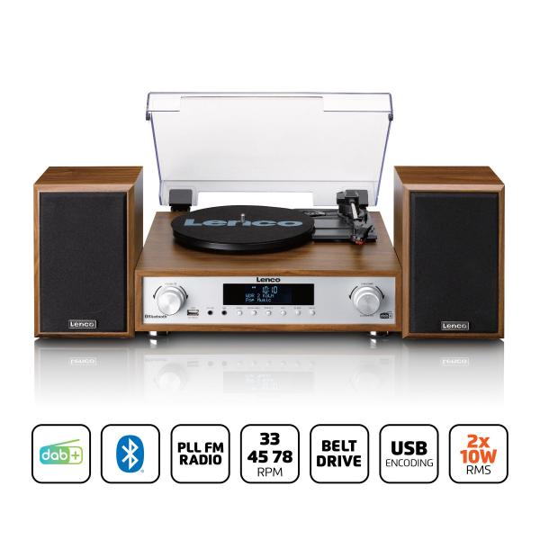 Lenco MC-160WD Sistema Hi-Fi Legno - Disponibile in 3-4 giorni lavorativi