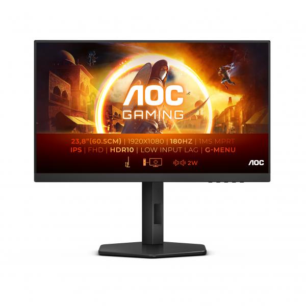 Monitor Gaming AOC 24G4X Monitor Gaming 24 IPS 1800Hz Full HD 1ms Multimediale HDMI/DisplayPort - Disponibile in 3-4 giorni lavorativi