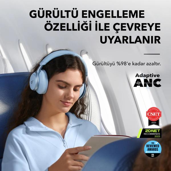 Anker Space One - Blue Cuffie Wireless A Padiglione Musica/Giornaliera USB tipo-C Bluetooth Blu - Disponibile in 6-7 giorni lavorativi