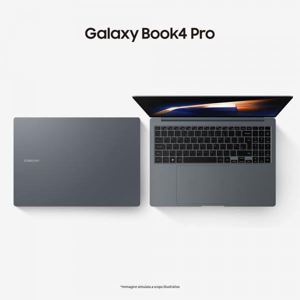 PC Notebook Nuovo Samsung Galaxy Book4 Pro Laptop Intel Core Ultra 7 155H 16GB RAM 512GB SSD 16" Dynamic AMOLED 2X touch Windows 11 Home Moonstone Gray - Disponibile in 3-4 giorni lavorativi