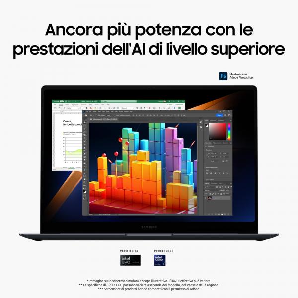 PC Notebook Nuovo Samsung Galaxy Book4 Pro Laptop Intel Core Ultra 5 125H 16GB RAM 512GB SSD 14" Dynamic AMOLED 2X touch Windows 11 Home Moonstone Gray - Disponibile in 3-4 giorni lavorativi
