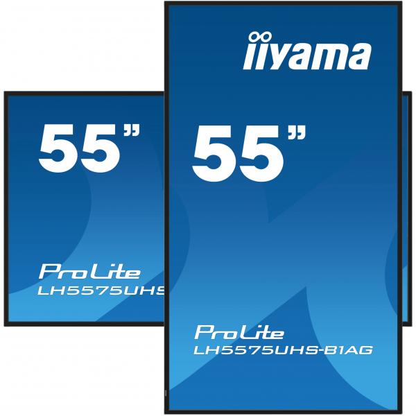 iiyama LH5575UHS-B1AG visualizzatore di messaggi Pannello piatto per segnaletica digitale 138,7 cm (54.6") LCD Wi-Fi 500 cd/m 4K Ultra HD Nero Processore integrato Android 11 24/7 - Disponibile in 6-7 giorni lavorativi