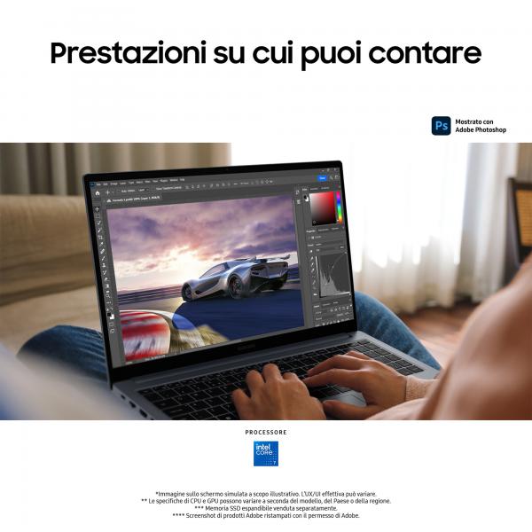 PC Notebook Nuovo Samsung Galaxy Book4 Intel Core 7 150U 16GB Intel Graphics 512GB 15,6 Full HD Windows 11 - Disponibile in 3-4 giorni lavorativi