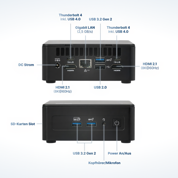 FutureNUC Pro NUC 13i3UP-W11P-256/2x4W6E Intel Core i3 i3-1315U 8 GB 256 GB SSD Windows 11 Pro Mini PC Nero - Disponibile in 6-7 giorni lavorativi