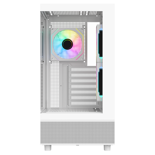 Case SHOWBUI 42W - Gaming Tower- ATX- 3x12cm ARGB fan- 2xUSB3- Type-C- Side & Front Panel Temp Glass- White Edition - Disponibile in 3-4 giorni lavorativi