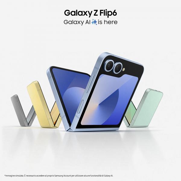 Samsung SM-F741B Z Flip 6 12+512GB 3.4"/6.7" 5G Blue ITA - Disponibile in 2-3 giorni lavorativi