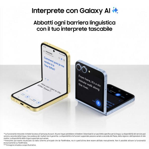 Samsung SM-F741B Z Flip 6 12+512GB 3.4"/6.7" 5G Silver Shadow ITA - Disponibile in 2-3 giorni lavorativi