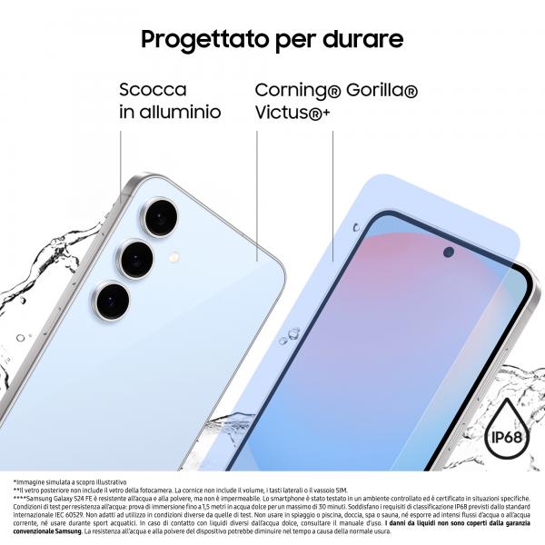 Samsung SM-S721 S24 FE 8+128GB 6.7" 5G Blue ITA - Disponibile in 2-3 giorni lavorativi