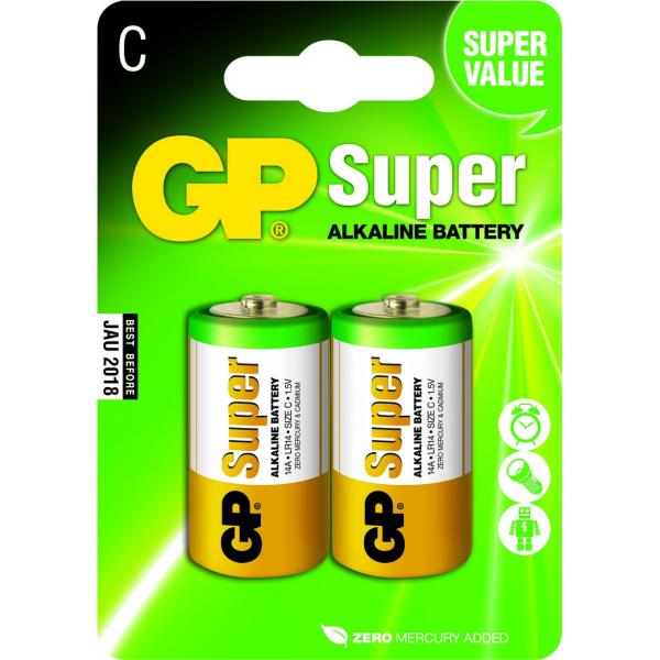 Pile Alkaline GP C Super (blister 2pz) - Disponibile in 2/3 giorni lavorativi GP Battery