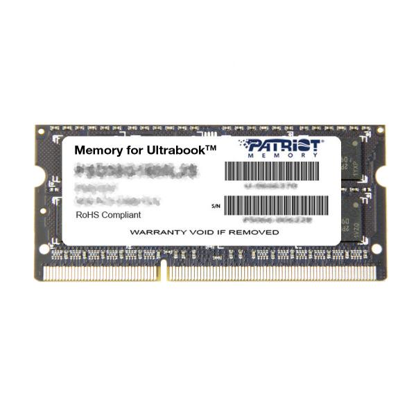 PATRIOT RAM SODIMM 8GB DDR3L 1600MHZ CL11 1,35V PER ULTRABOOK - Disponibile in 3-4 giorni lavorativi