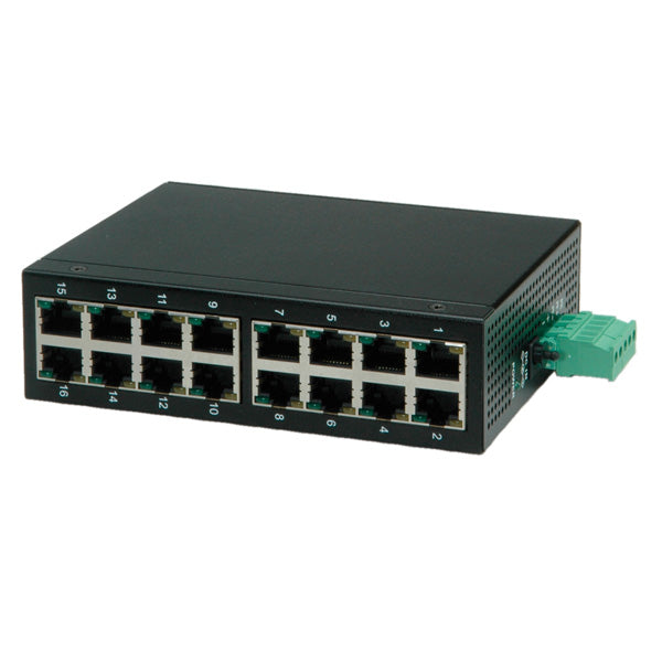ROLINE Industrial Switch, 16x RJ-45, unmanaged - Disponibile in 6-7 giorni lavorativi