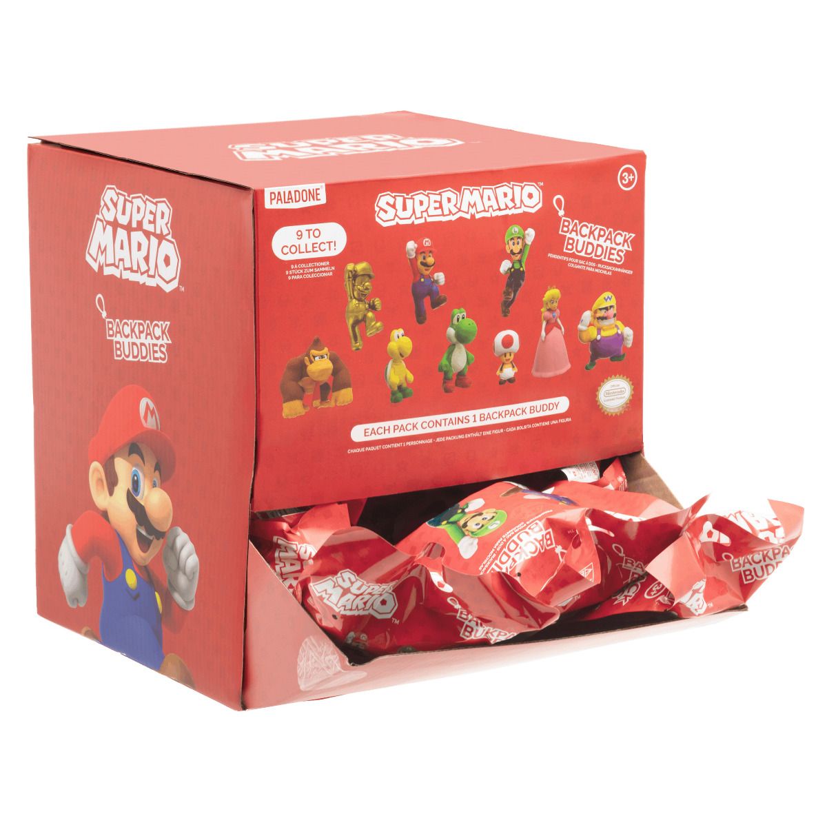 PALADONE NINTENDO SUPER MARIO BACKPACK BUDDIES DISPLAY (24 pezzi) Paladone