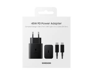 Samsung Caricatore 45W EP-T4511 FC2 USB-C +Cavo1m USB-C Black Samsung