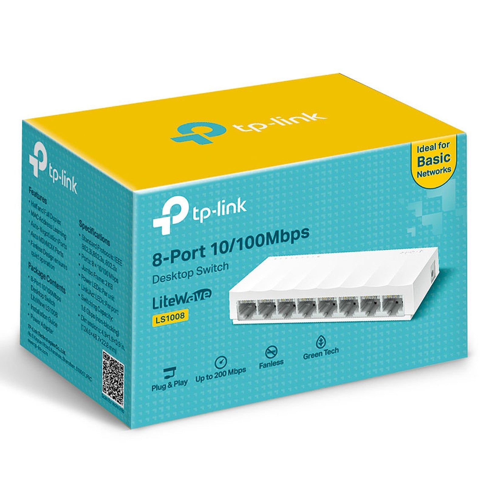 Switch Ethernet 8 Porte RJ45 10/100 Mbps TP-Link LS1008 GameSIDE&Tech