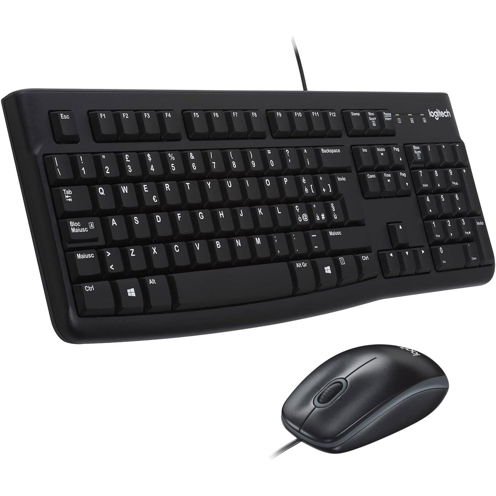 Kit Tastiera Mouse USB Logitech MK120 Nero Layout Italiano GameSIDE&Tech