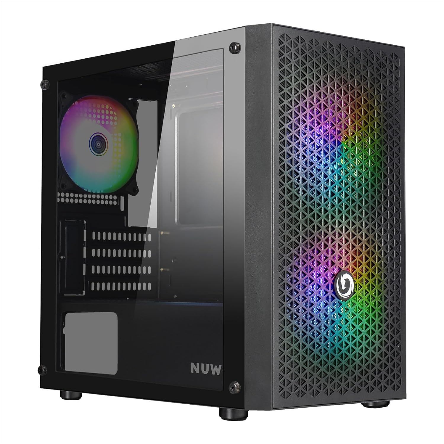 Nuwo Blitz R27 Case Micro-ATX Nero 3 Ventole RGB Rainbow GameSIDE&Tech