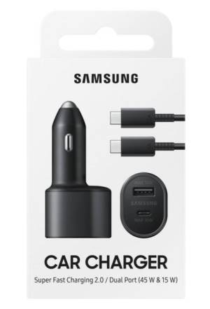 Samsung Caricatore Auto 45W+15W EP-L5300 USB-C +USB-A Black Samsung