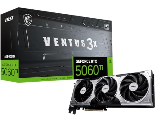 MSI GeForce RTX 5060 Ti 16G Ventus 3X OC 16GB GDDR7 DLSS4 1*HDMI/3*DisplayPort PCi Ex 5.0 16x MSI Microstar